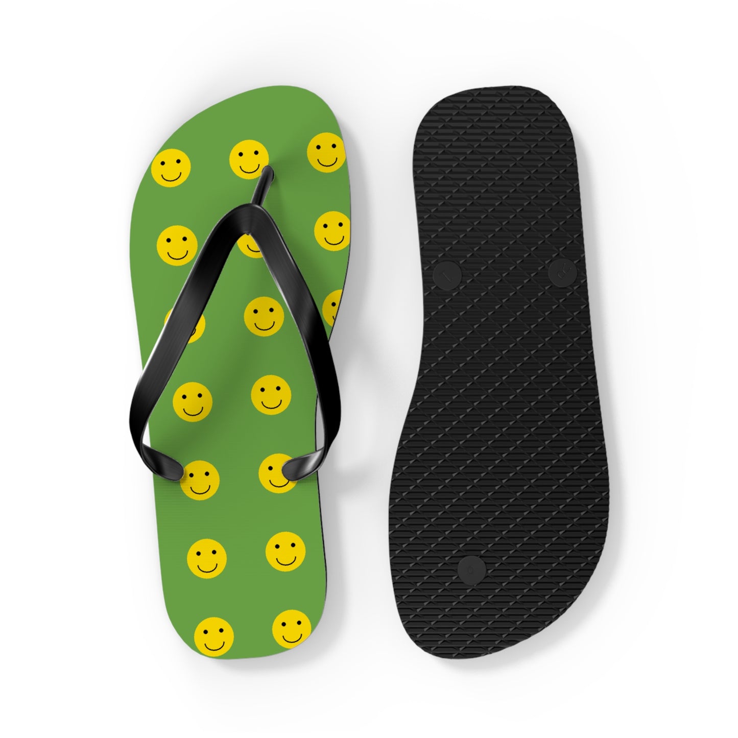 Smiley Face Flip Flops, Summer Footwear, Fun Beach Sandals, Vacation Accessories, Gift for Friends, Pool Party Essentials