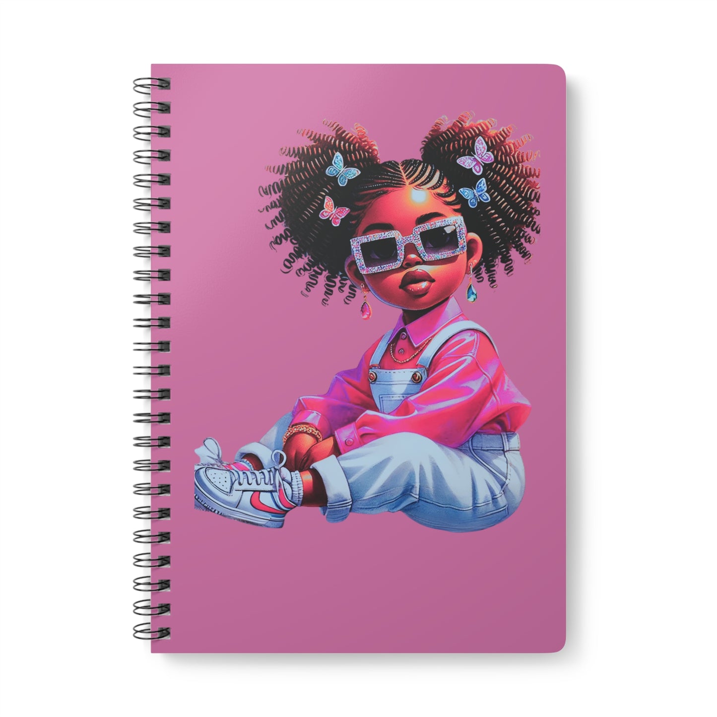 Chic Girl Wirobound Notebook, Cute Journal, A5 Sketchbook, Stationery Gift, Teen Gift, Personal Diary, School Supplies