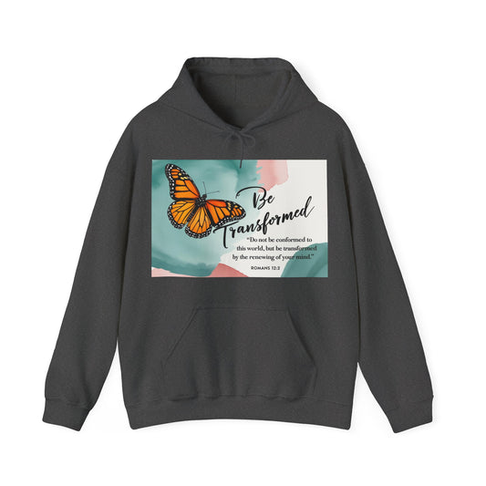 Be Transformed Butterfly Hoodie - Inspirational Unisex Sweatshirt for Comfort and Style