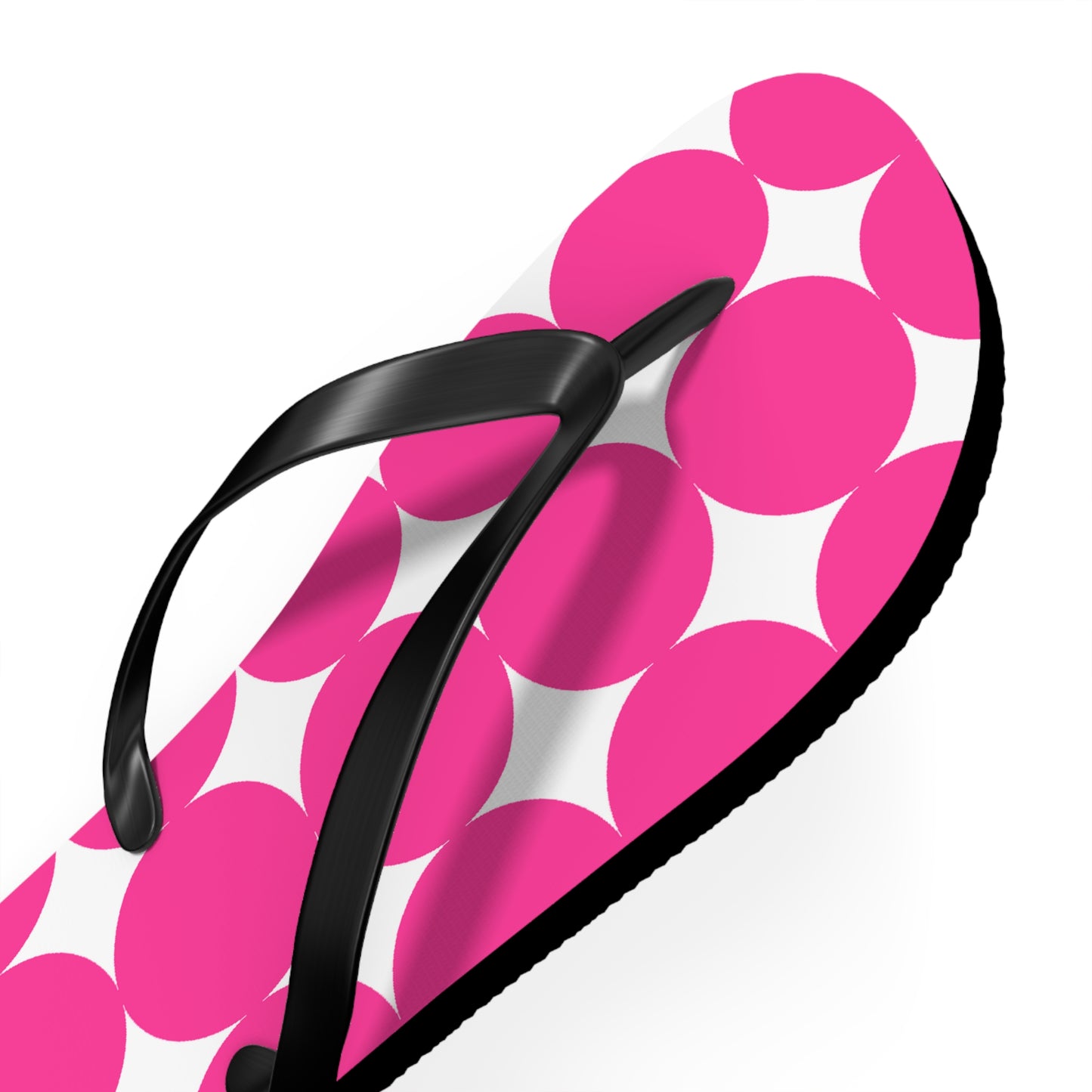 Vibrant Pink Polka Dot Flip Flops, Summer Footwear, Beach Sandals, Vacation Essentials, Fun Poolside Slides