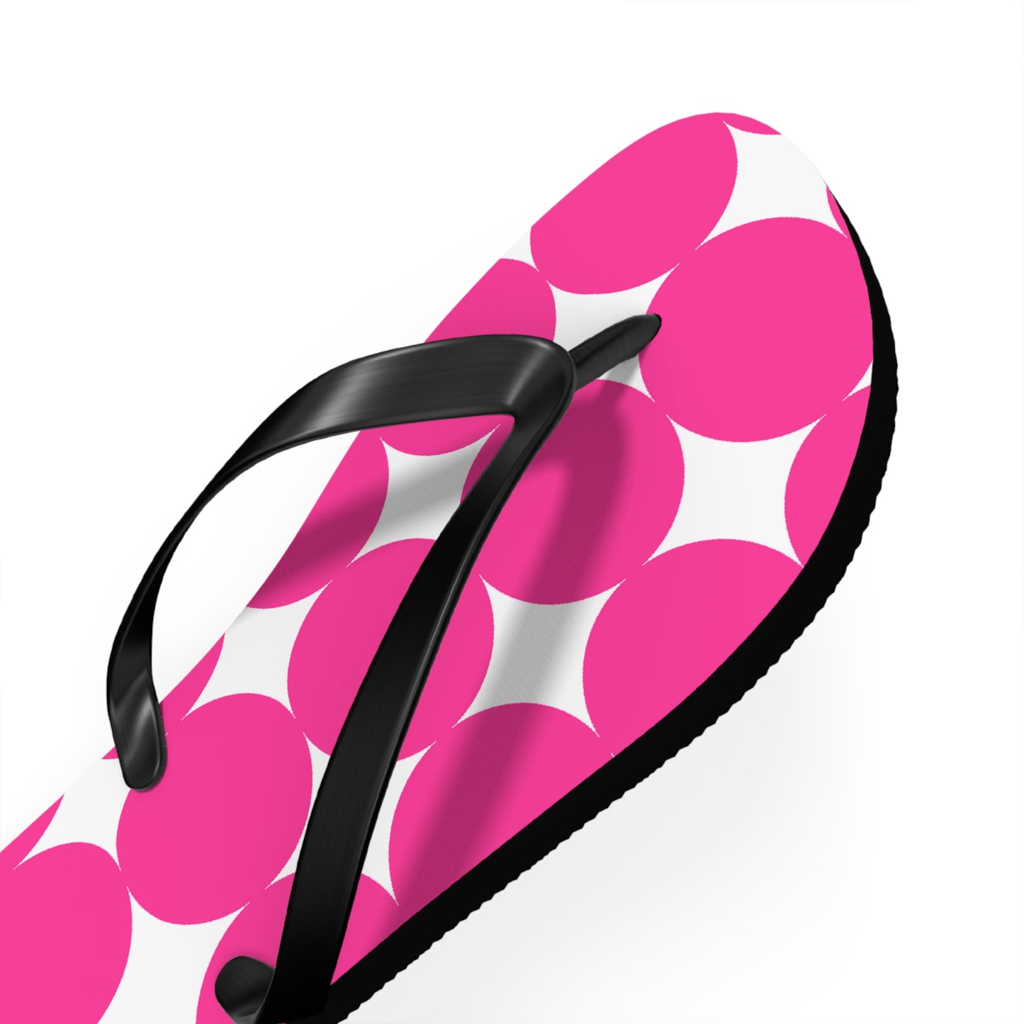 Vibrant Pink Polka Dot Flip Flops, Summer Footwear, Beach Sandals, Vacation Essentials, Fun Poolside Slides