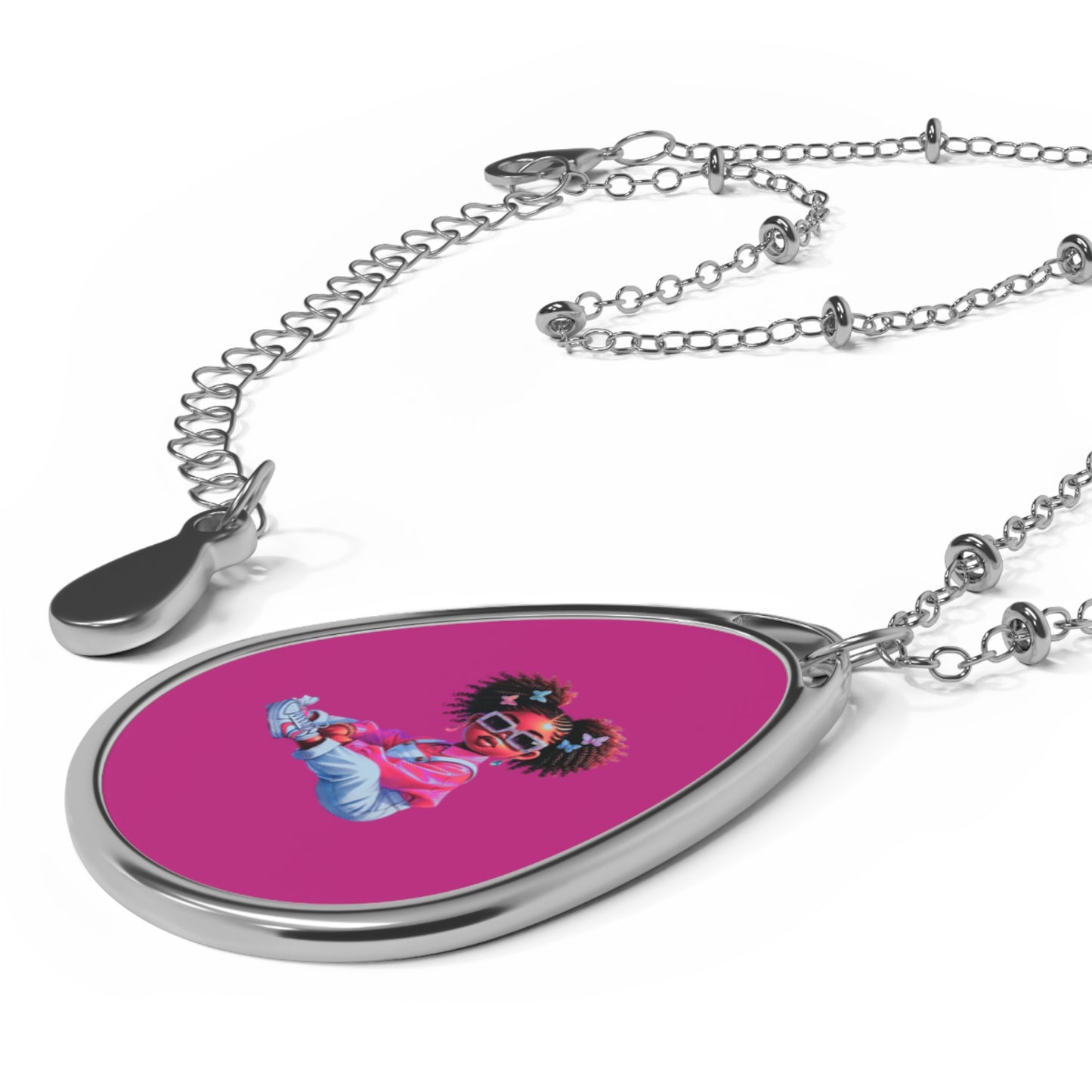 Colorful Oval Necklace with Unique Design, Cute Dog Pendant Jewelry, Gift for Animal Lovers, Playful Accessories, Fun Everyday Wear