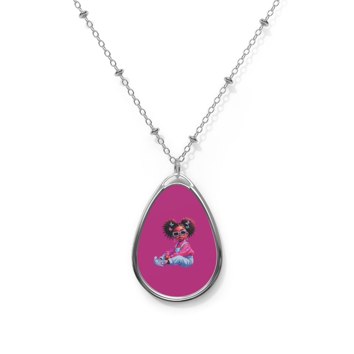 Colorful Oval Necklace with Unique Design, Cute Dog Pendant Jewelry, Gift for Animal Lovers, Playful Accessories, Fun Everyday Wear