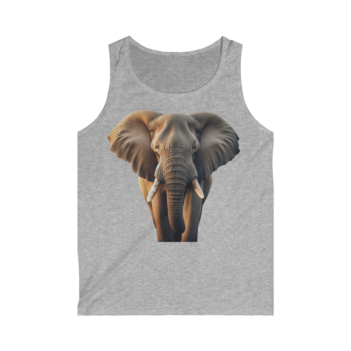 Men's Elephant Graphic Tank Top, Summer Workout Shirt