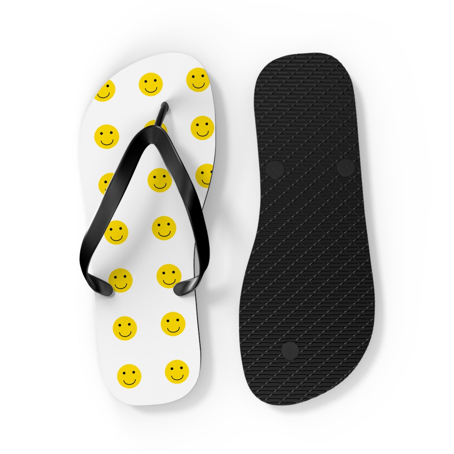 Smiley Face Flip Flops | Happy Summer Footwear, Beach Shoes, Vacation Sandals, Fun Poolside Slippers