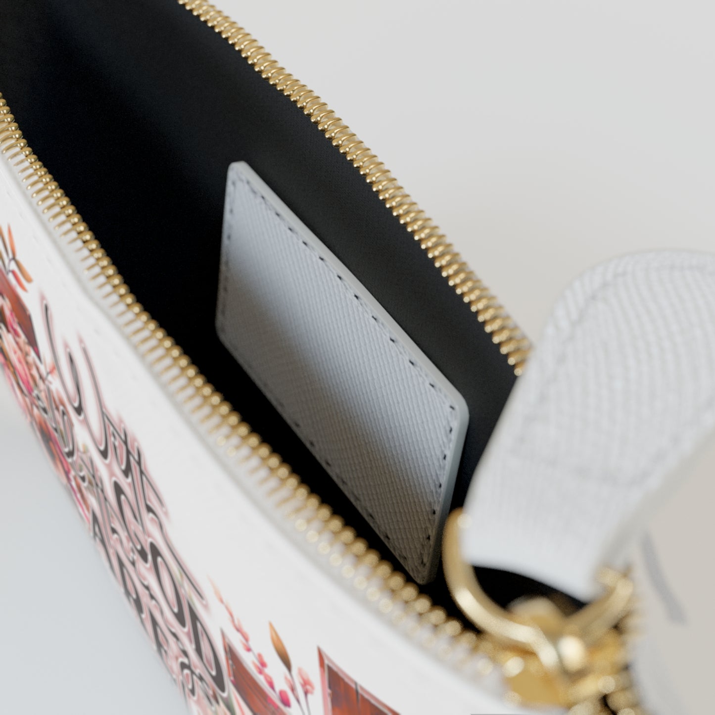 Inspirational Mini Clutch Bag with Faith Design, Christian Gift, Bible Verse Accessories, Flower Print Pouch, Religious Purse