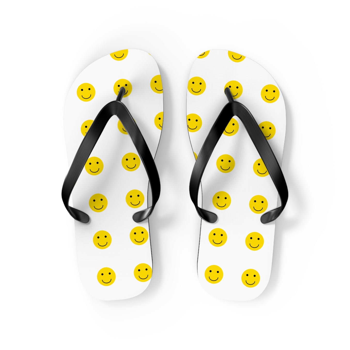 Smiley Face Flip Flops | Happy Summer Footwear, Beach Shoes, Vacation Sandals, Fun Poolside Slippers