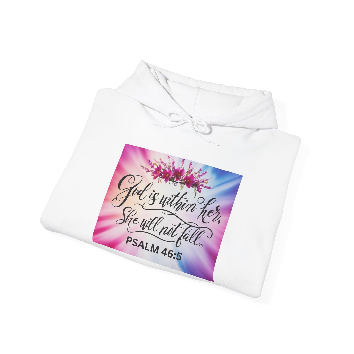 Inspirational Quote Hoodie - God is Within Her, Psalm 46:5 - Cozy Faith-Based Sweatshirt, Inspirational Gift for Women, Spiritual Wear,