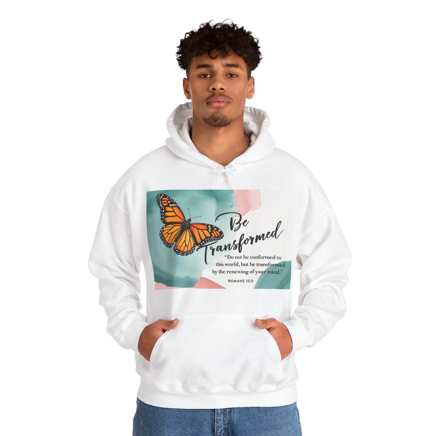 Be Transformed Butterfly Hoodie - Inspirational Unisex Sweatshirt for Comfort and Style