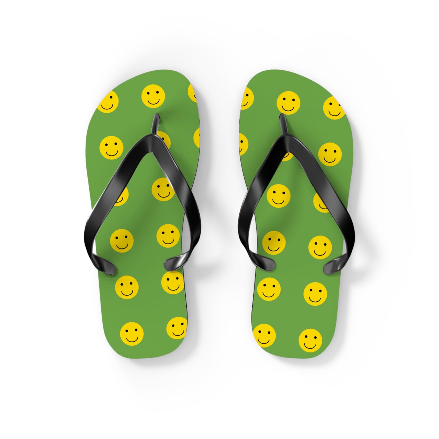 Smiley Face Flip Flops, Summer Footwear, Fun Beach Sandals, Vacation Accessories, Gift for Friends, Pool Party Essentials
