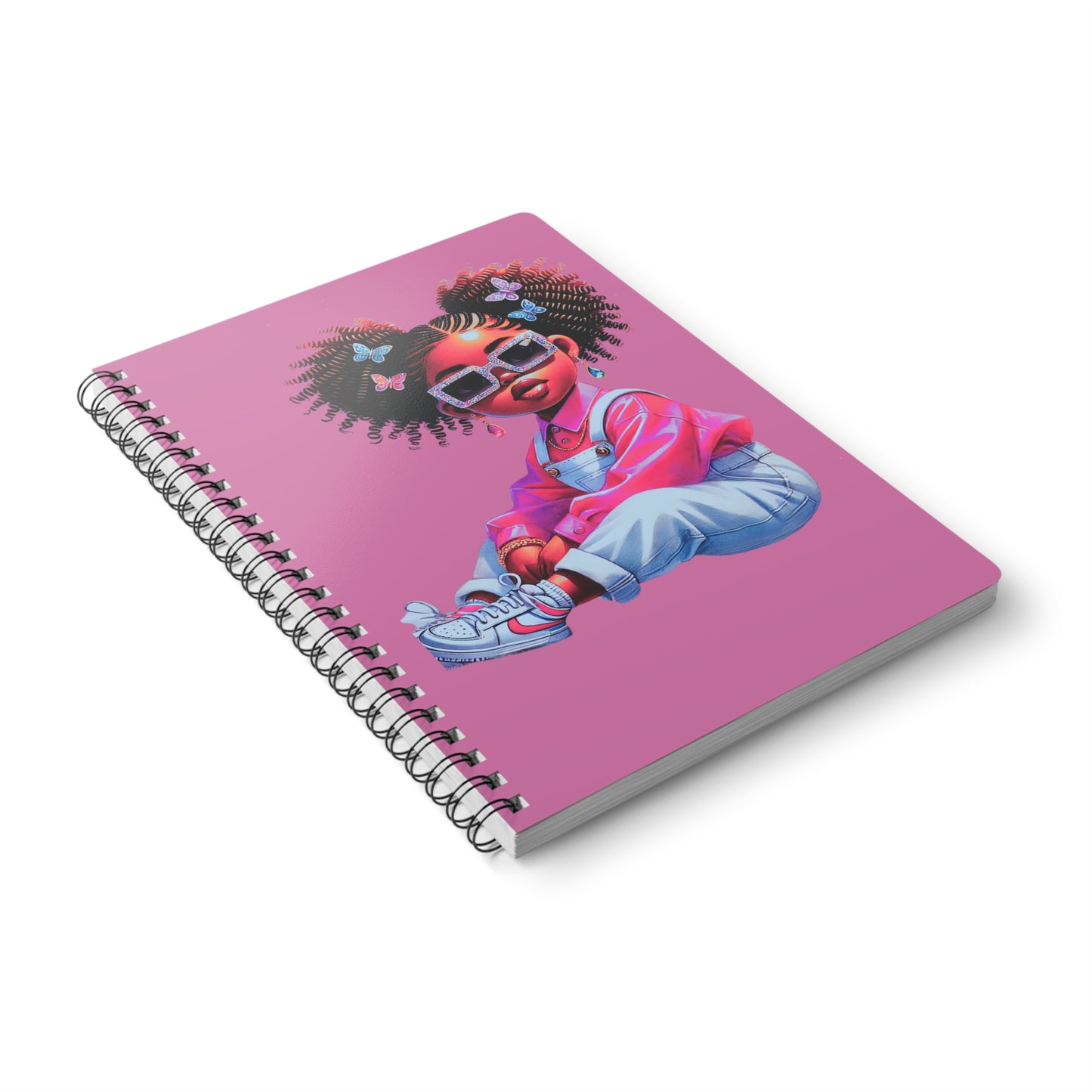 Chic Girl Wirobound Notebook, Cute Journal, A5 Sketchbook, Stationery Gift, Teen Gift, Personal Diary, School Supplies