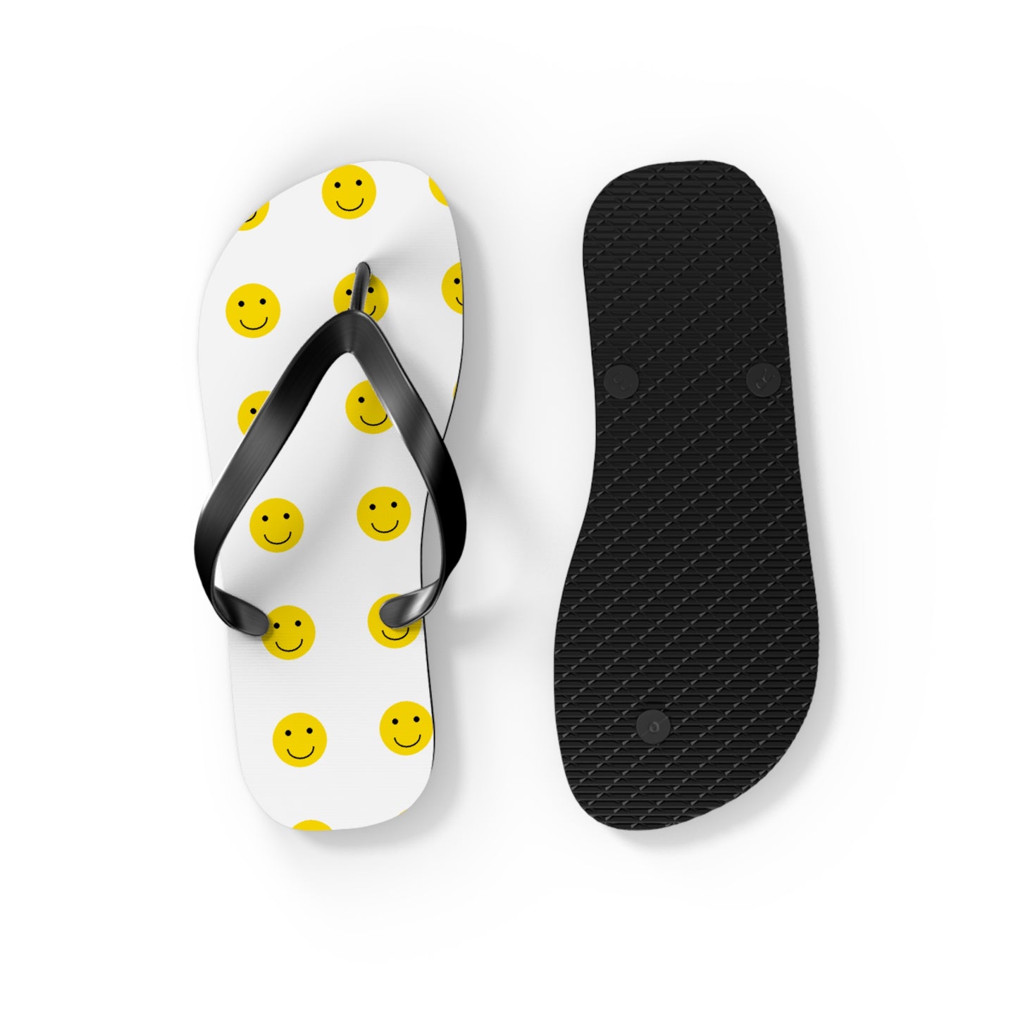 Smiley Face Flip Flops | Happy Summer Footwear, Beach Shoes, Vacation Sandals, Fun Poolside Slippers
