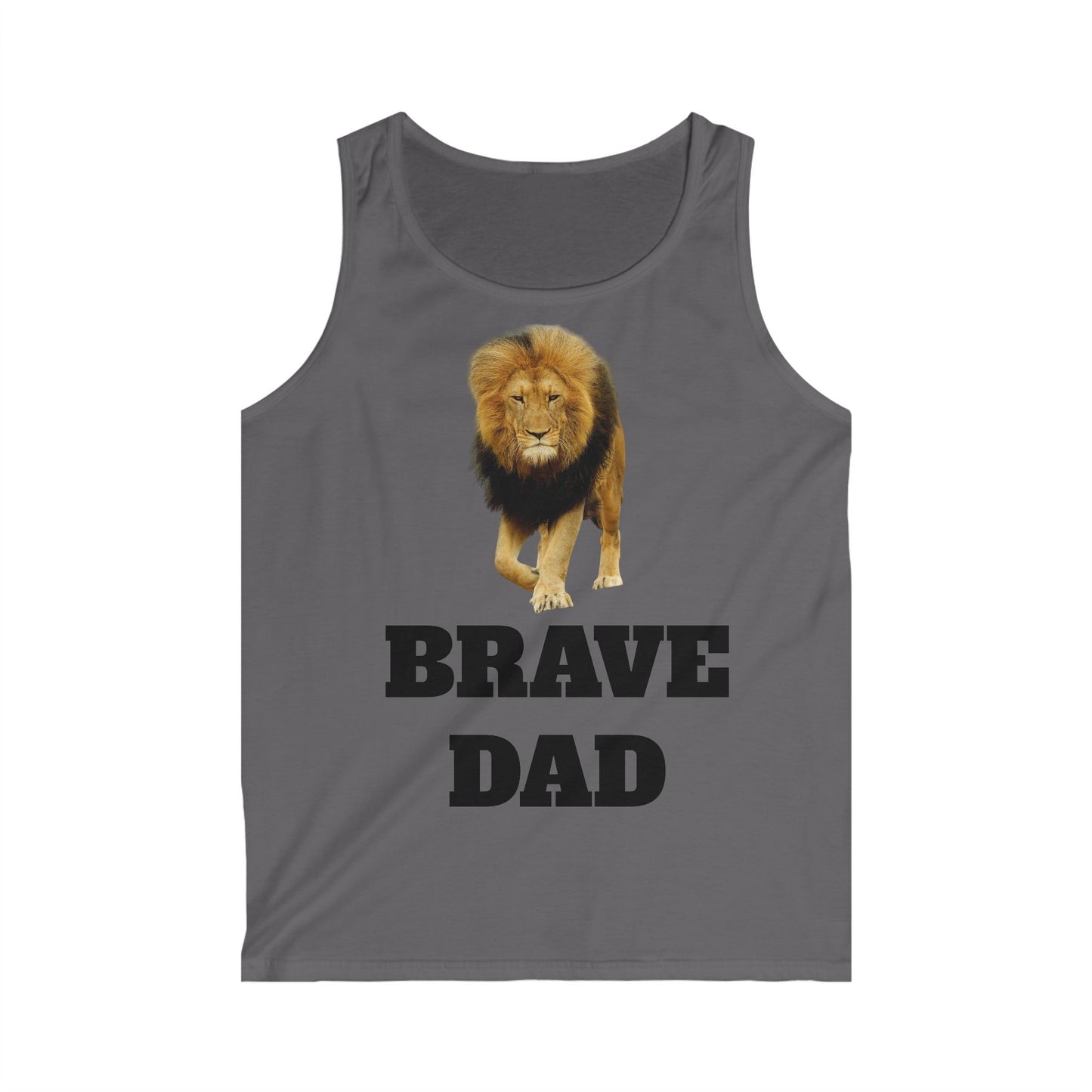 Brave Dad Lion Graphic Tank Top | Perfect Gift for Father's Day, Birthday, Dad's Night Out, Summer Wear, Casual Style