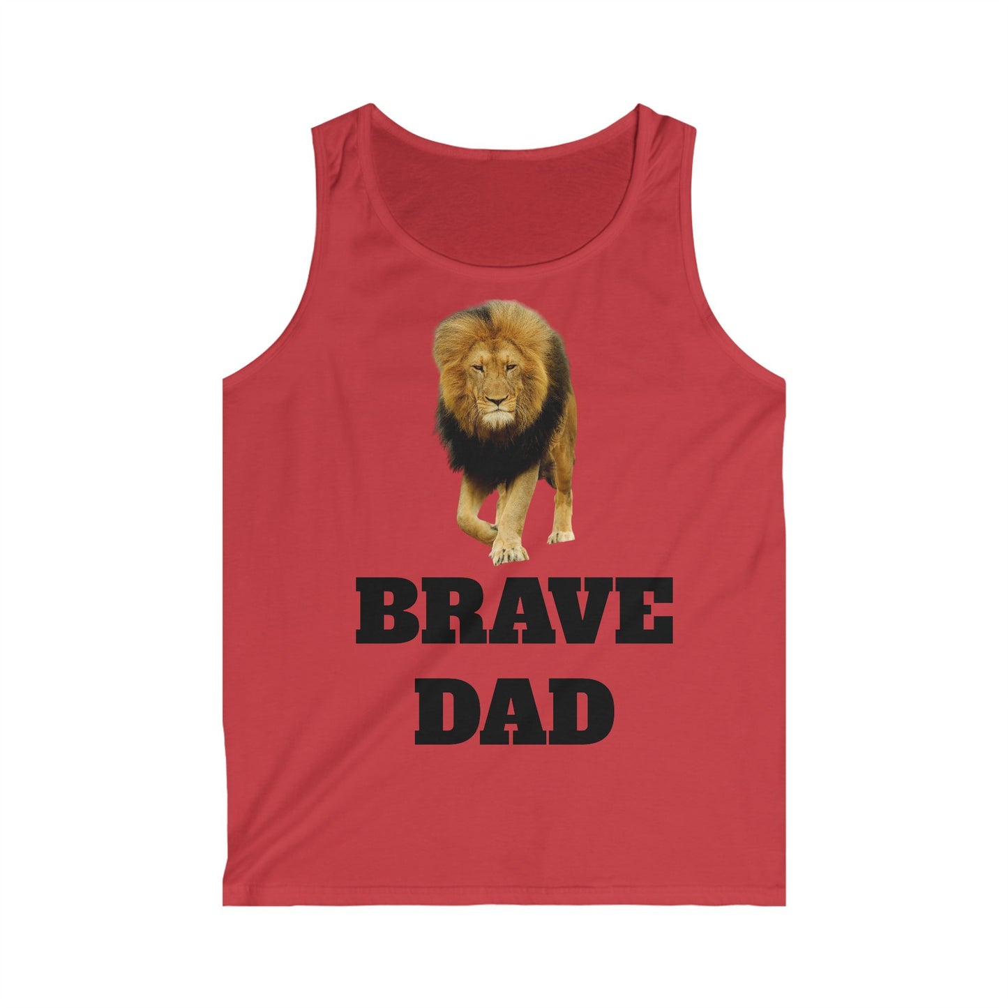 Brave Dad Lion Graphic Tank Top | Perfect Gift for Father's Day, Birthday, Dad's Night Out, Summer Wear, Casual Style