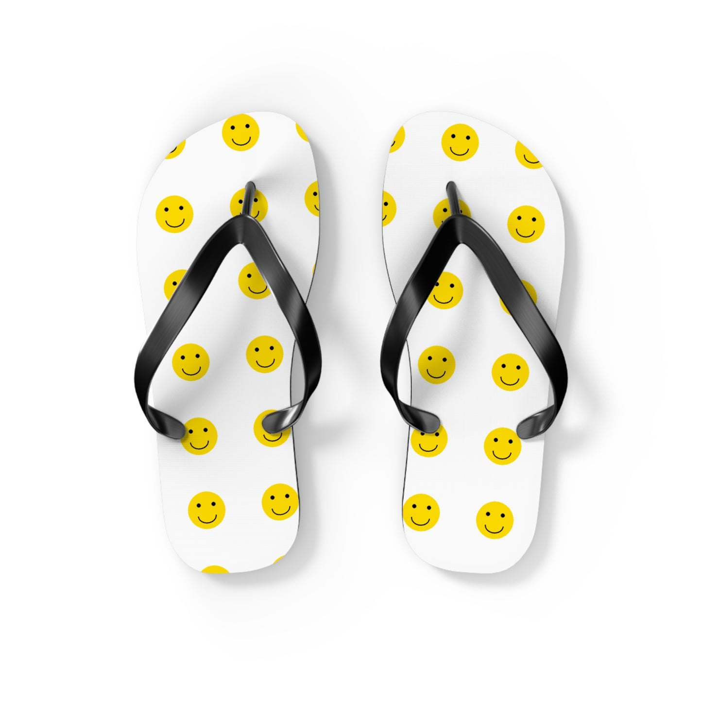 Smiley Face Flip Flops | Happy Summer Footwear, Beach Shoes, Vacation Sandals, Fun Poolside Slippers