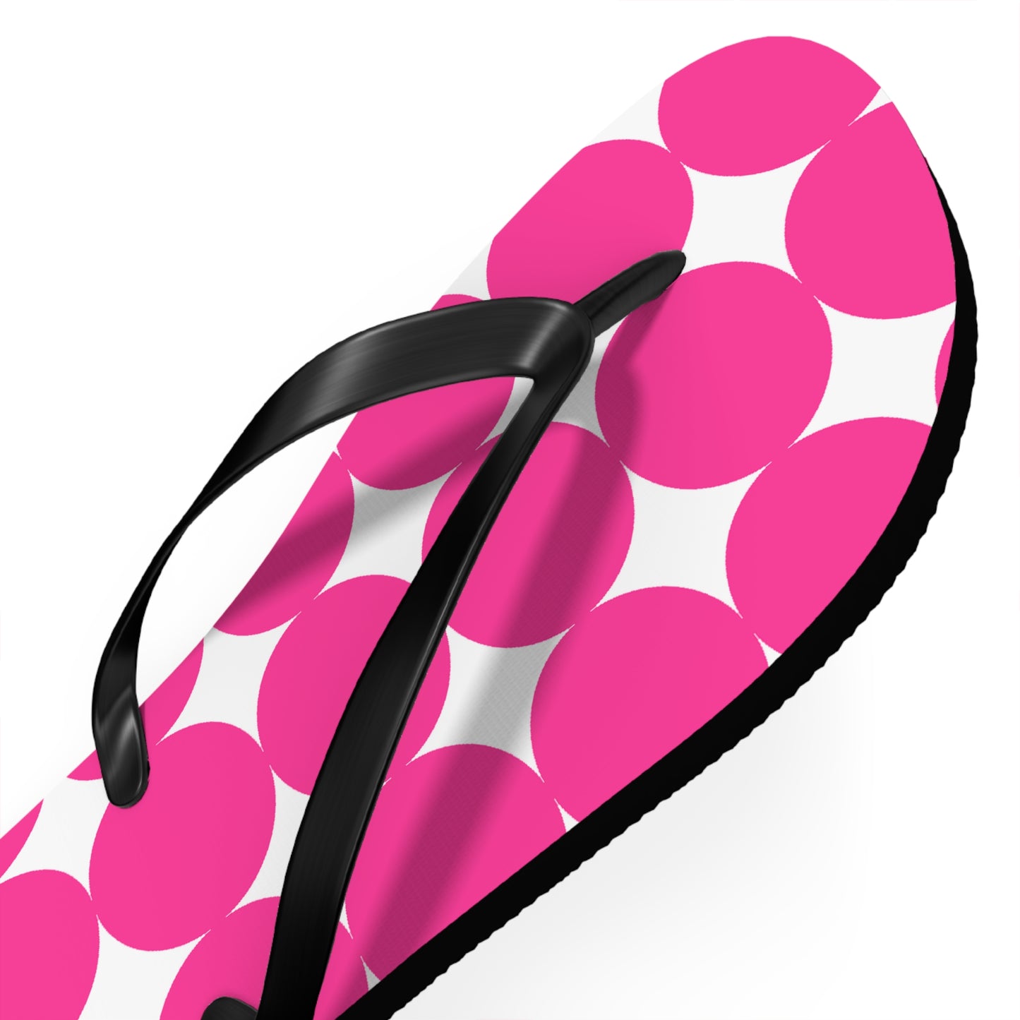 Vibrant Pink Polka Dot Flip Flops, Summer Footwear, Beach Sandals, Vacation Essentials, Fun Poolside Slides