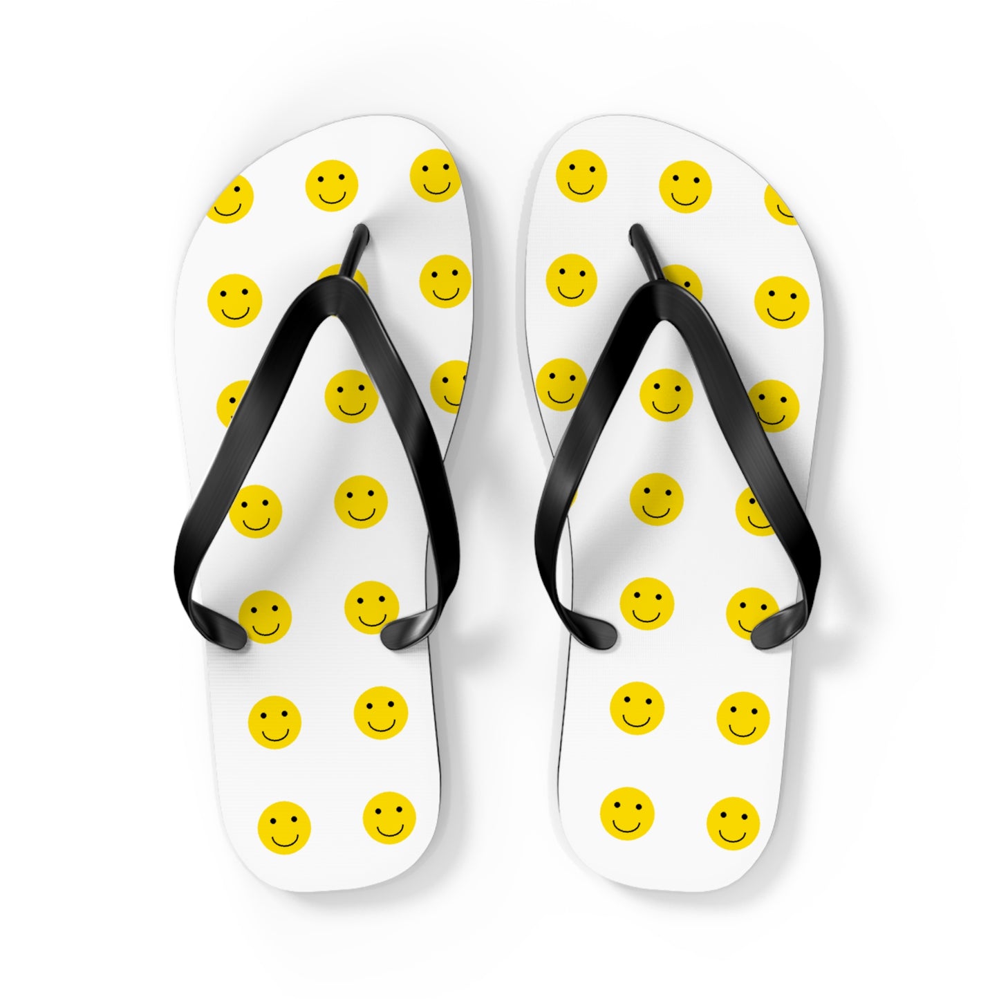 Smiley Face Flip Flops | Happy Summer Footwear, Beach Shoes, Vacation Sandals, Fun Poolside Slippers