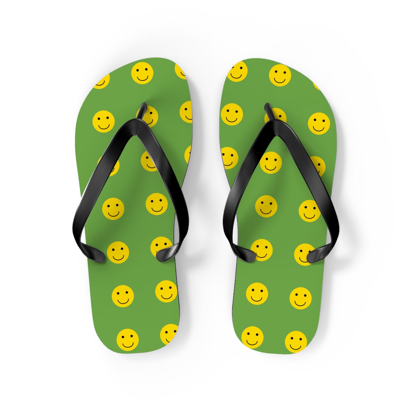 Smiley Face Flip Flops, Summer Footwear, Fun Beach Sandals, Vacation Accessories, Gift for Friends, Pool Party Essentials