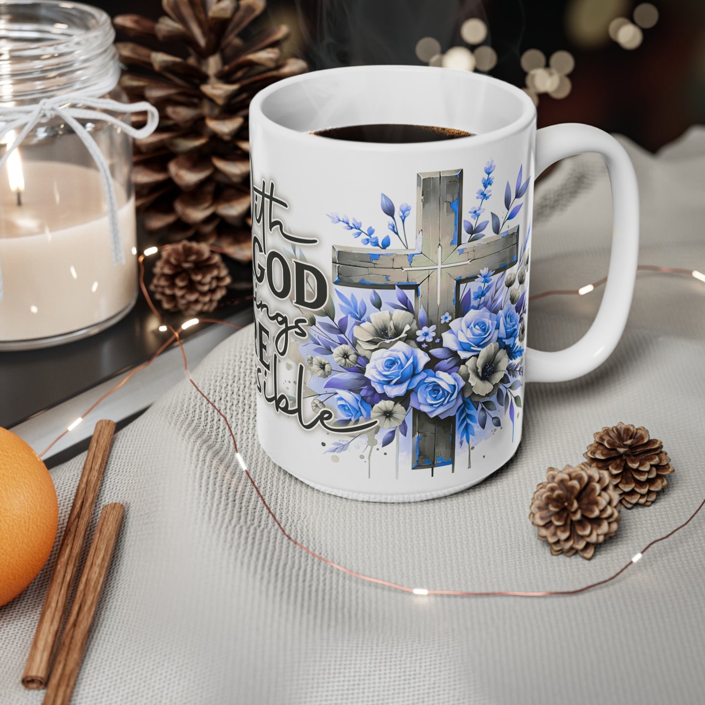 Ceramic Coffee Mug with Inspirational Quote, Floral Design, Motivational Gift for Friends, Tea Cup for Home, Office, Gifts for Women