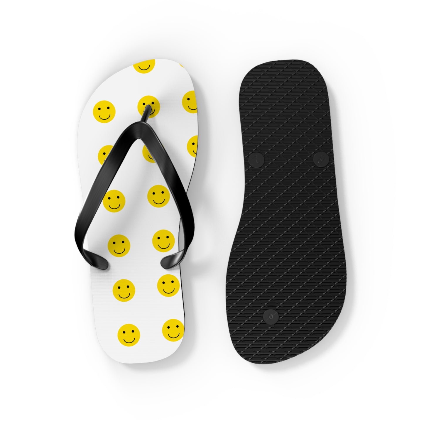 Smiley Face Flip Flops | Happy Summer Footwear, Beach Shoes, Vacation Sandals, Fun Poolside Slippers