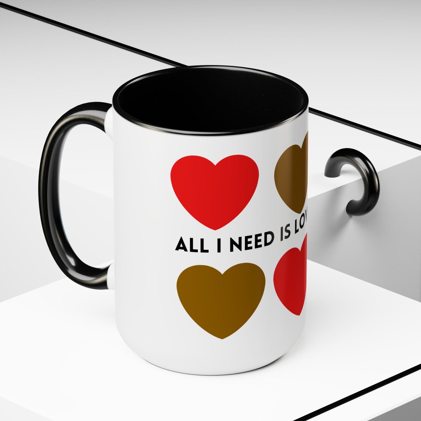 All I Need Is Love Two-Tone Coffee Mugs