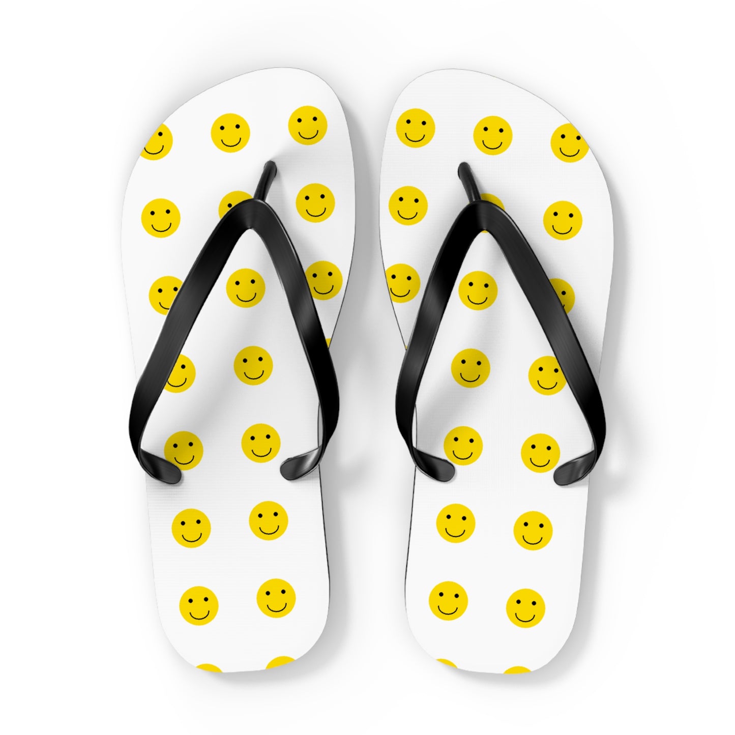 Smiley Face Flip Flops | Happy Summer Footwear, Beach Shoes, Vacation Sandals, Fun Poolside Slippers