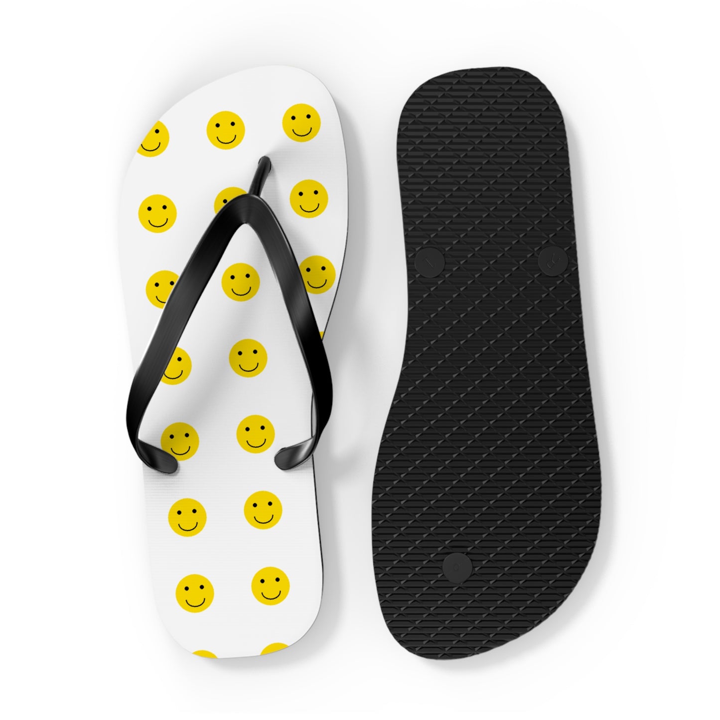 Smiley Face Flip Flops | Happy Summer Footwear, Beach Shoes, Vacation Sandals, Fun Poolside Slippers