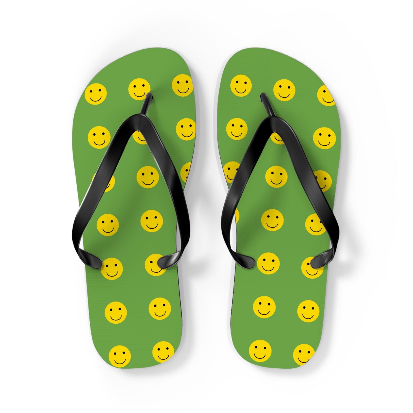 Smiley Face Flip Flops, Summer Footwear, Fun Beach Sandals, Vacation Accessories, Gift for Friends, Pool Party Essentials
