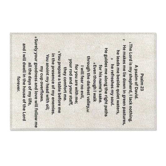 Area Rug - PSALM 23:1-6 Scripture Design