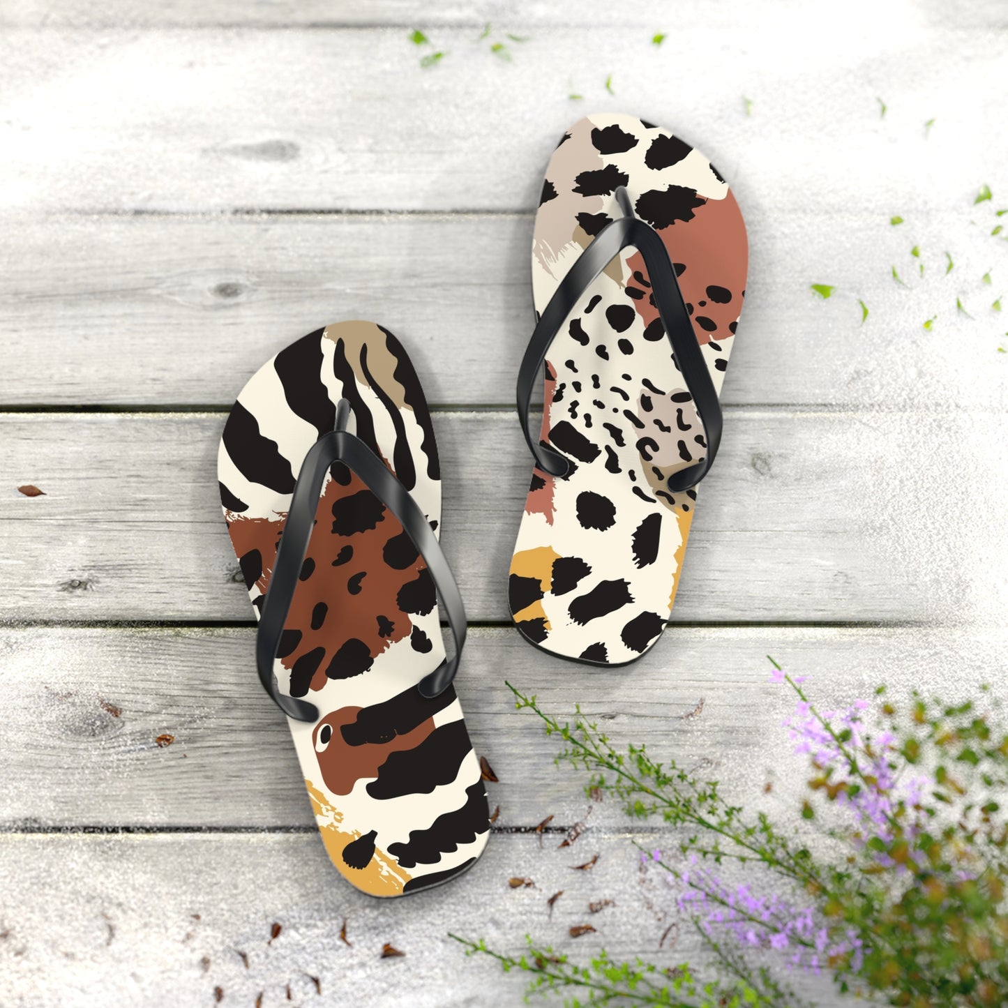 Stylish Leopard Print Flip Flops, Summer Beach Sandals, Poolside Footwear, Vacation Essentials, Trendy Footwear, Animal Print Slippers