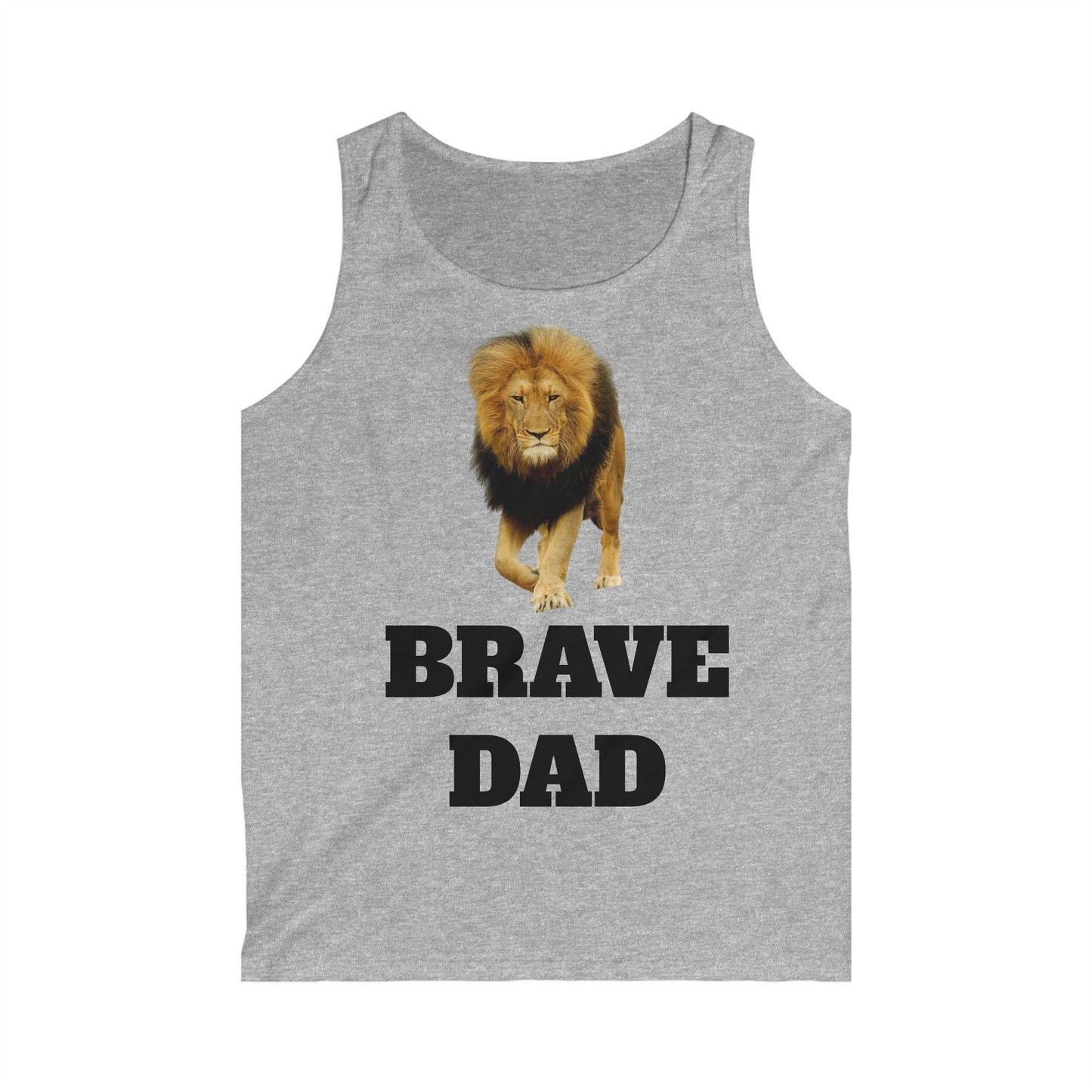 Brave Dad Lion Graphic Tank Top | Perfect Gift for Father's Day, Birthday, Dad's Night Out, Summer Wear, Casual Style