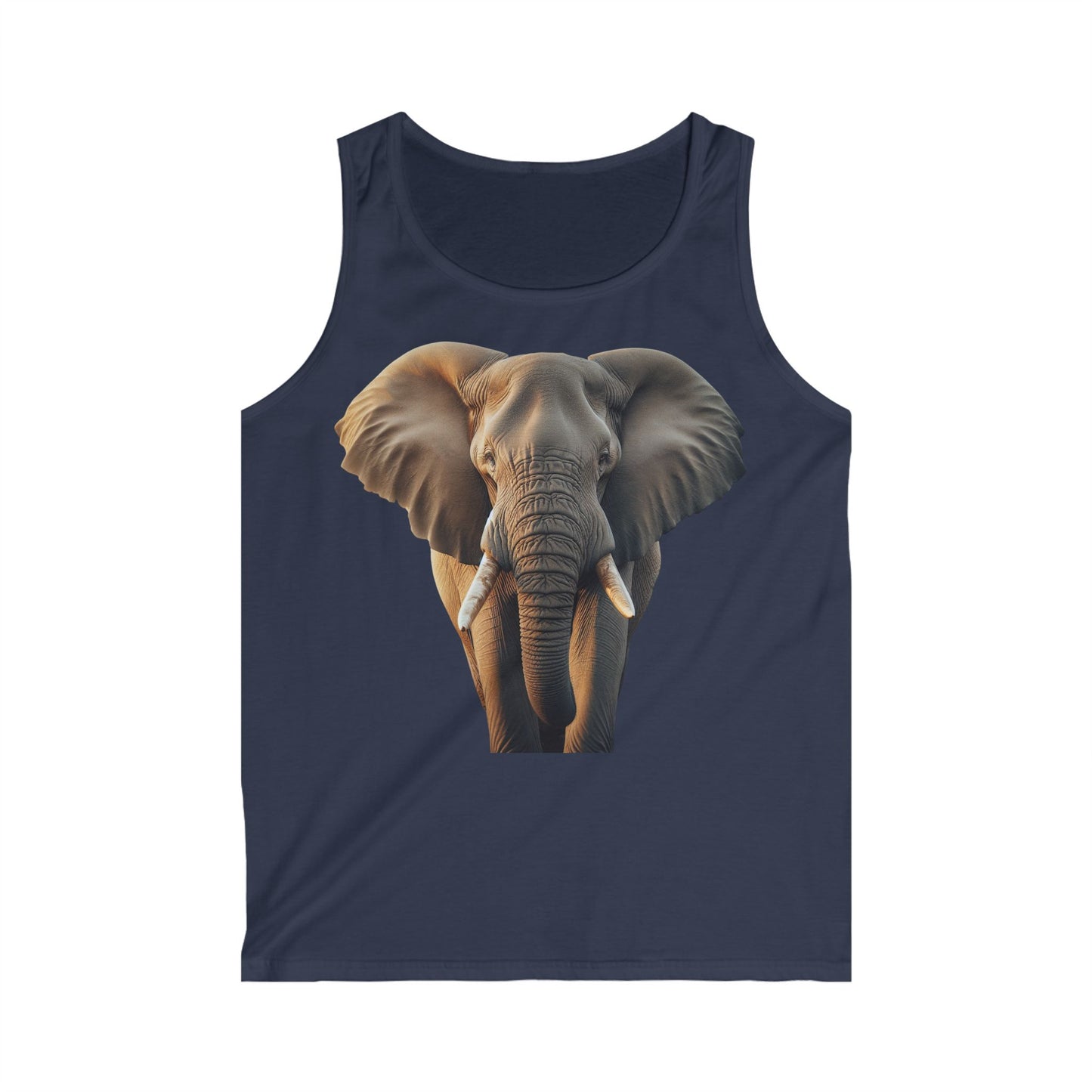 Men's Elephant Graphic Tank Top, Summer Workout Shirt