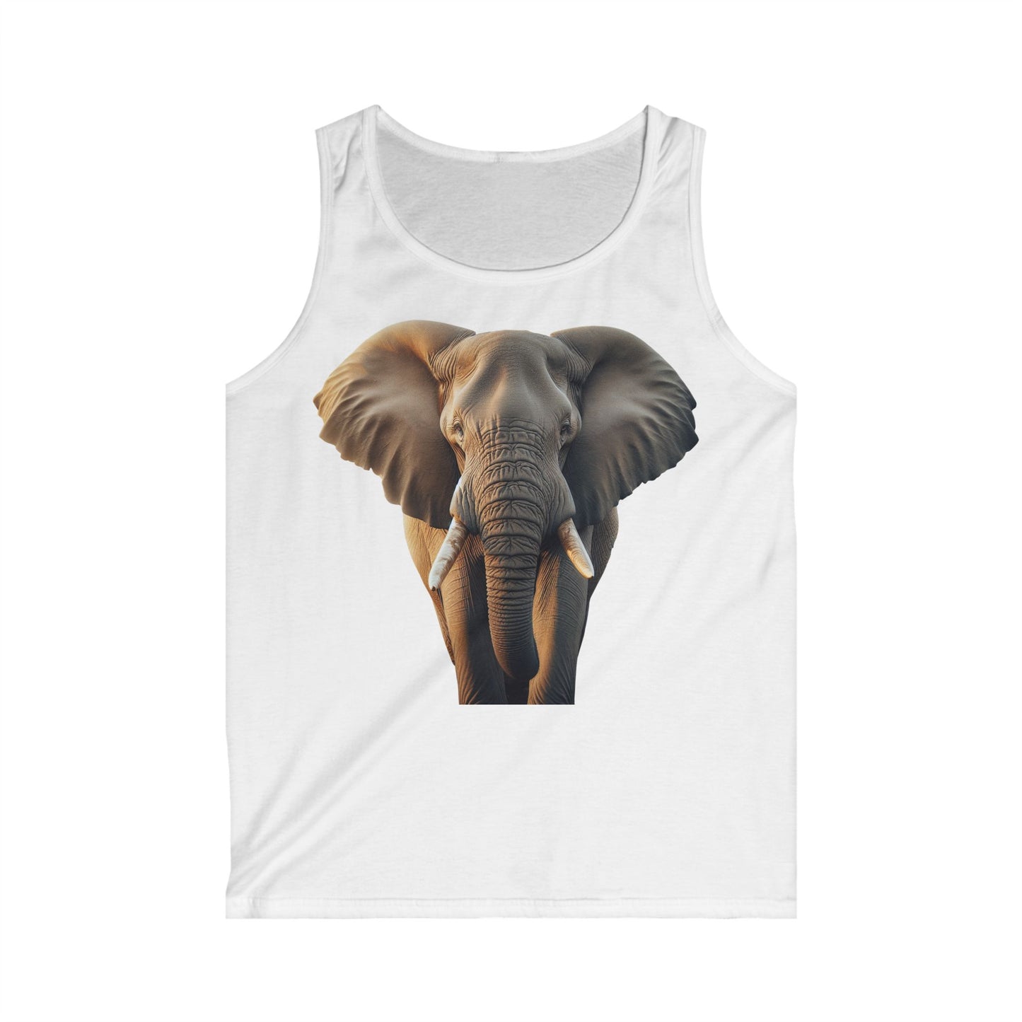 Men's Elephant Graphic Tank Top, Summer Workout Shirt