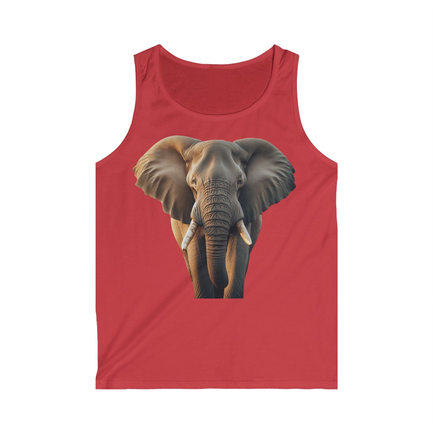 Men's Elephant Graphic Tank Top, Summer Workout Shirt