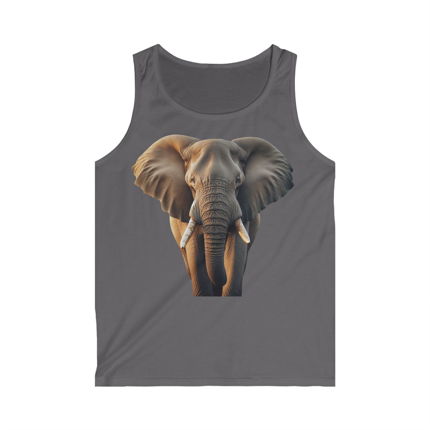 Men's Elephant Graphic Tank Top, Summer Workout Shirt