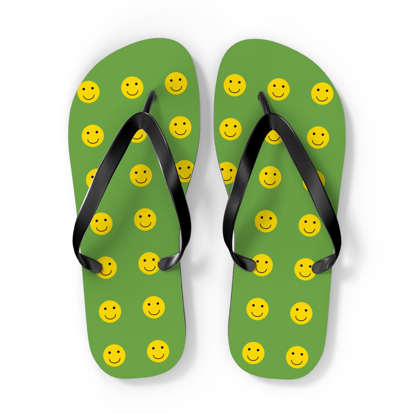 Smiley Face Flip Flops, Summer Footwear, Fun Beach Sandals, Vacation Accessories, Gift for Friends, Pool Party Essentials