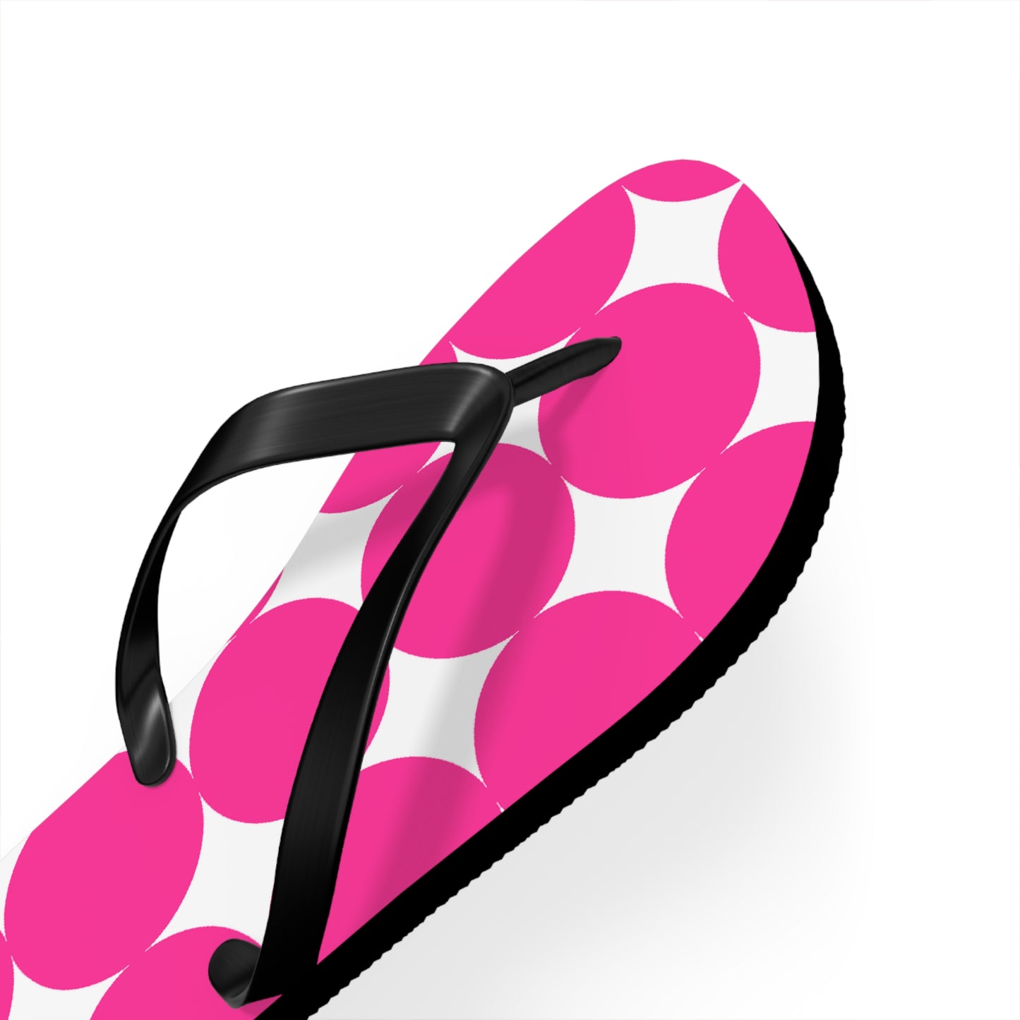Vibrant Pink Polka Dot Flip Flops, Summer Footwear, Beach Sandals, Vacation Essentials, Fun Poolside Slides