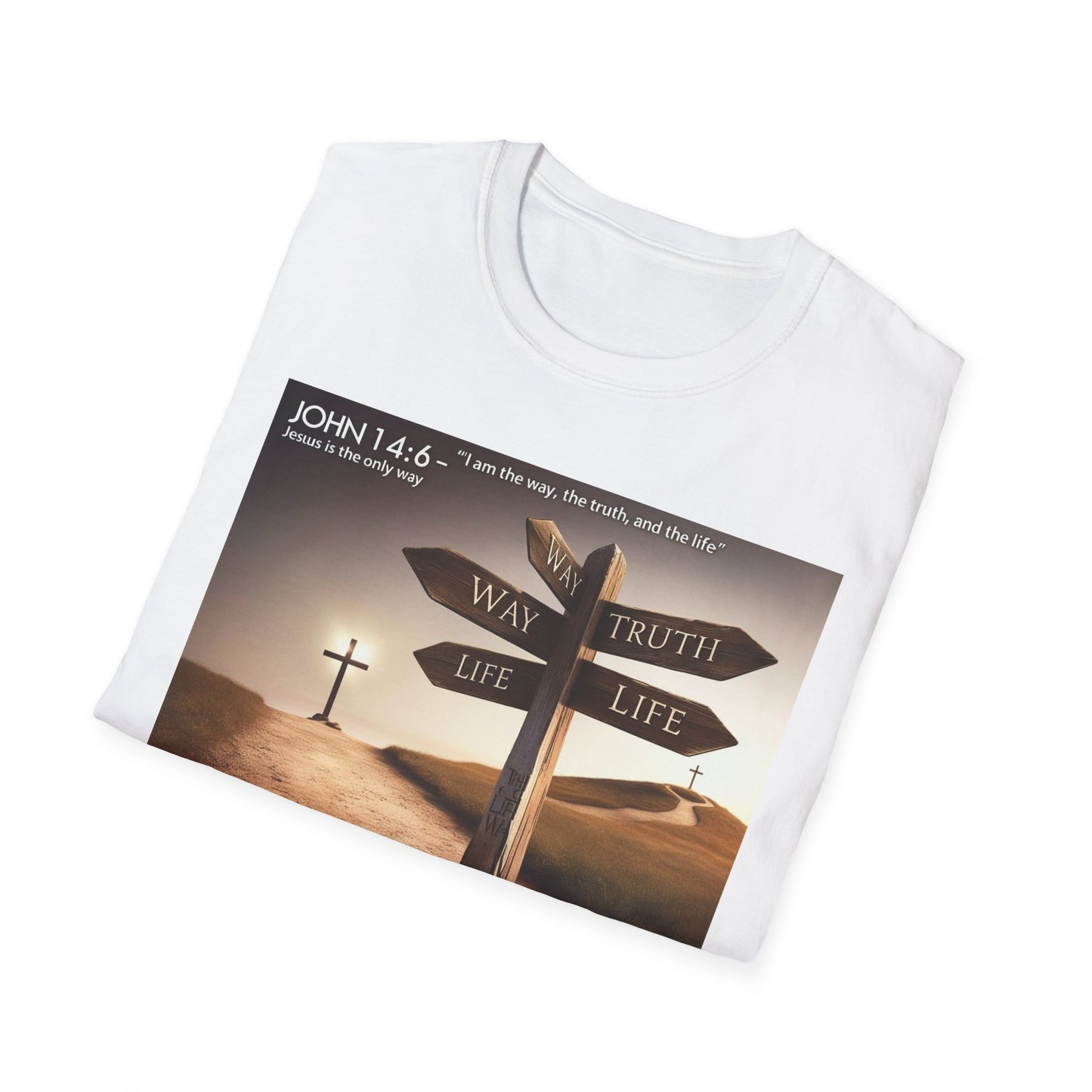 Inspirational Cross T-Shirt - Faith-Based Unisex Softstyle apparel