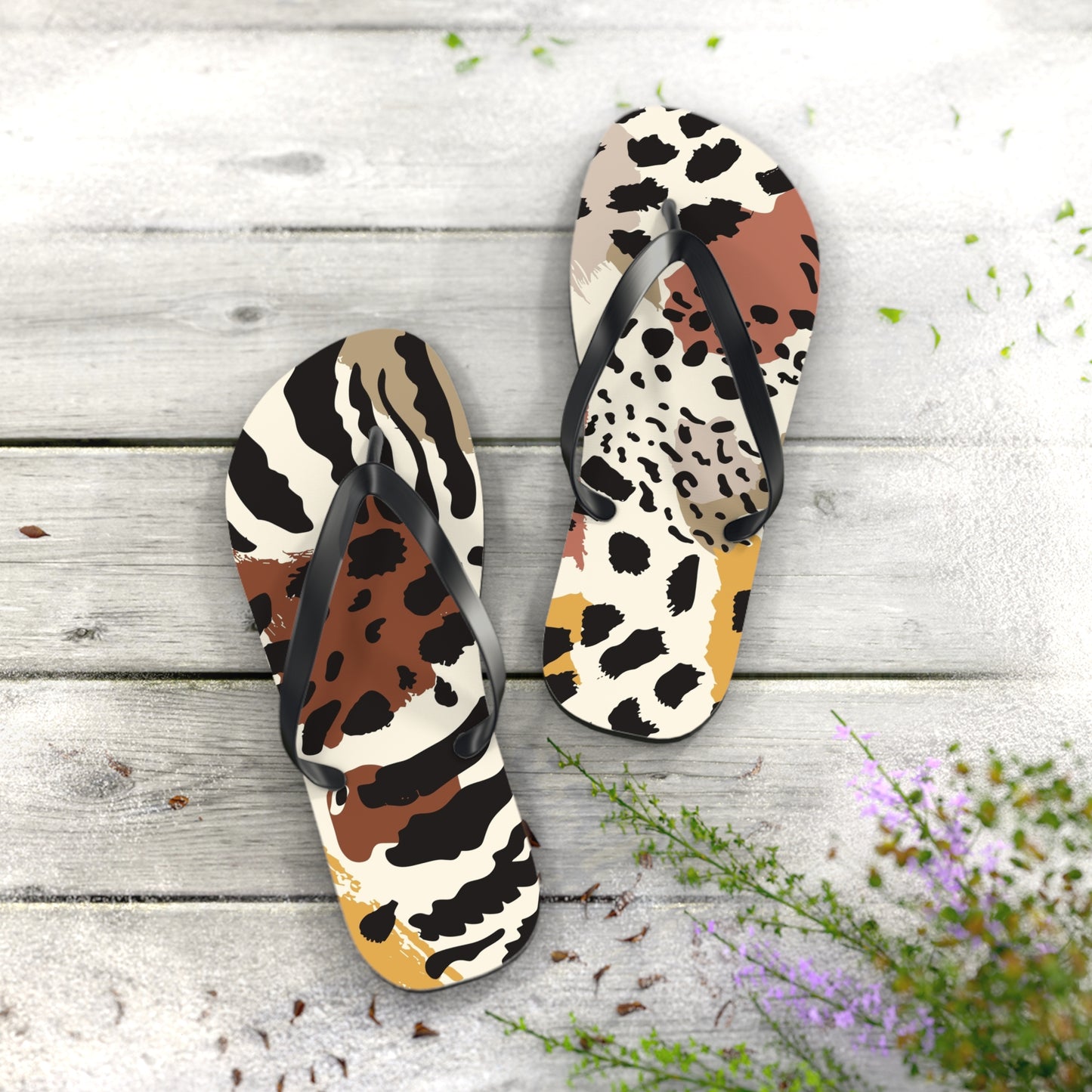 Stylish Leopard Print Flip Flops, Summer Beach Sandals, Poolside Footwear, Vacation Essentials, Trendy Footwear, Animal Print Slippers