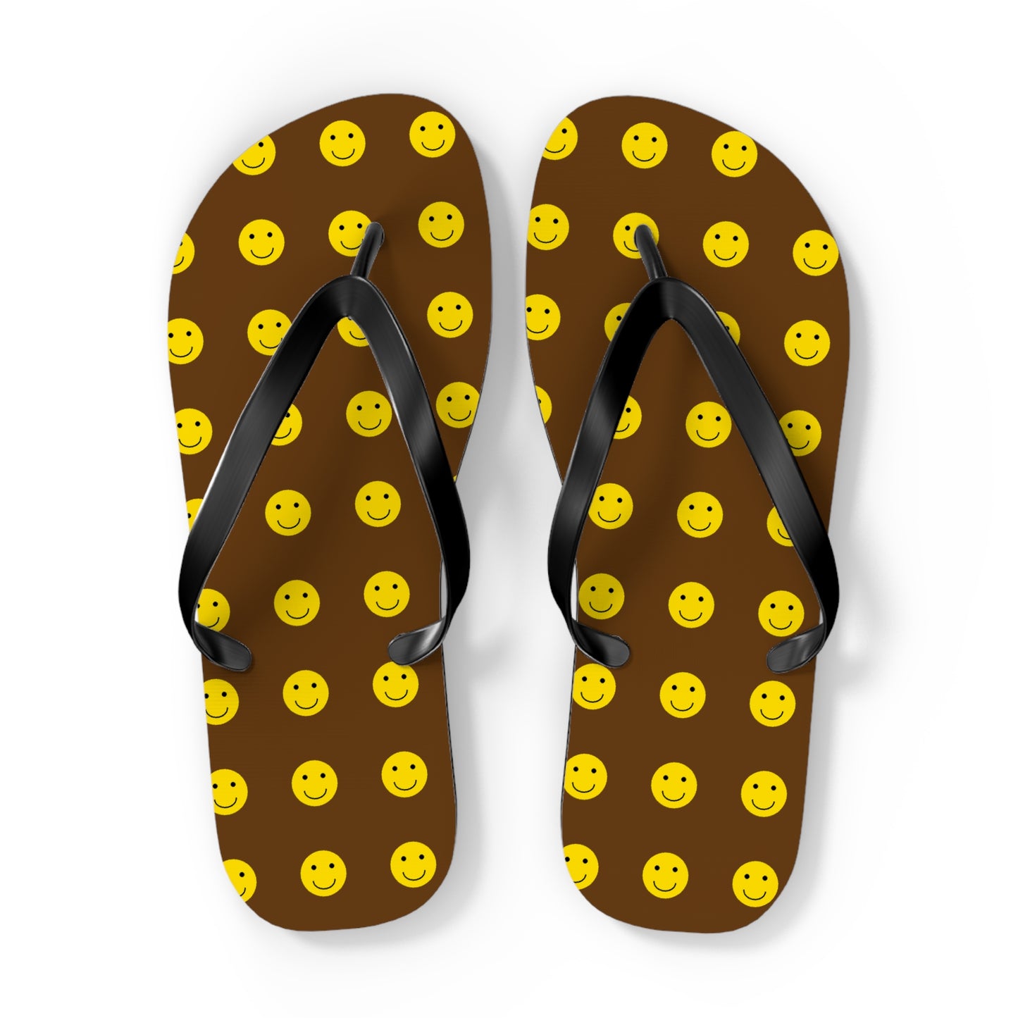 Brown Smiley Flip Flops