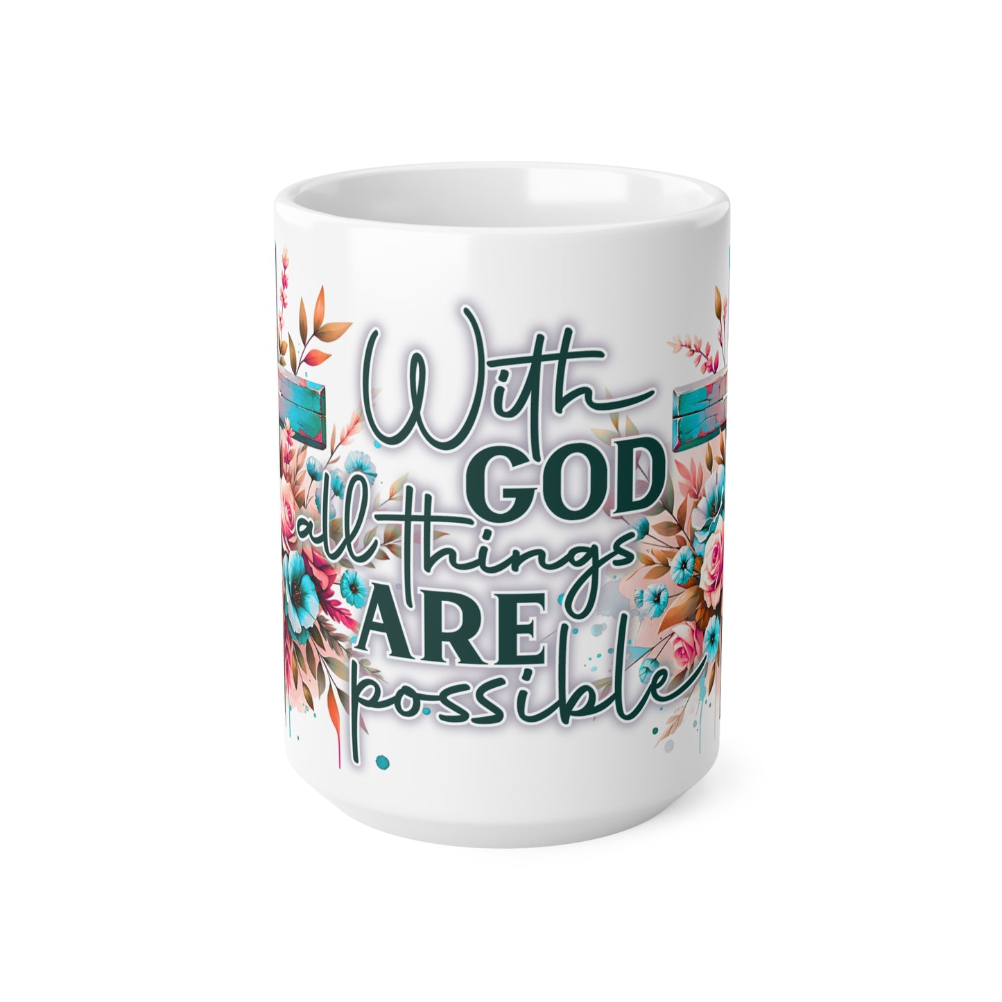 Faith-Inspired Floral Coffee Mug, Perfect Gift for Christ Lovers, Encouragement, Inspirational Quote, Christian Home Decor