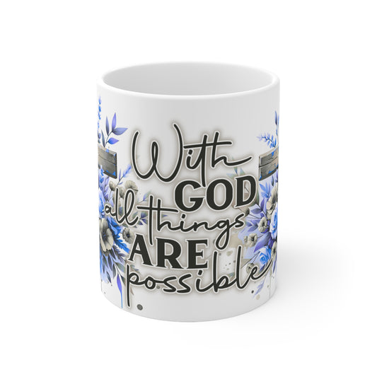 Ceramic Coffee Mug with Inspirational Quote, Floral Design, Motivational Gift for Friends, Tea Cup for Home, Office, Gifts for Women