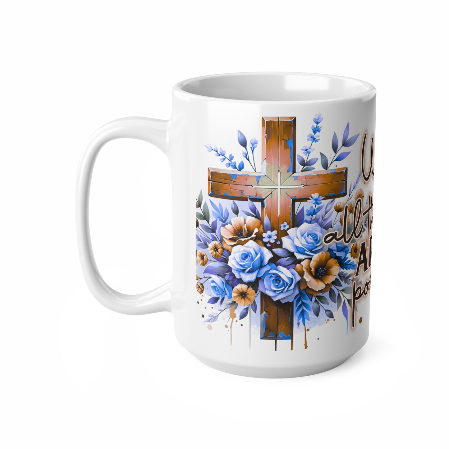 Inspirational Ceramic Coffee Mug with Floral Design, Gift for Faith, Encouragement for Daily Use, 11oz and 15oz Options, Perfect for [...]