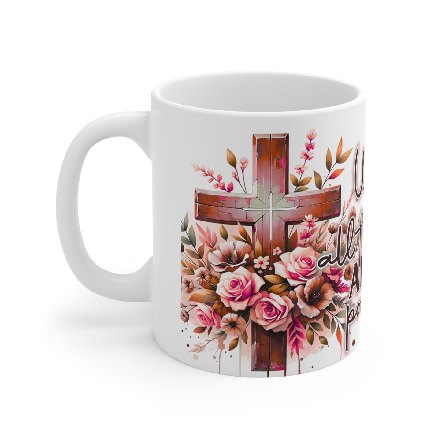 Inspirational Floral Ceramic Coffee Cups - With God All Things Are Possible, Faith Mug, Religious Gift, Empowering Home Decor, [...]