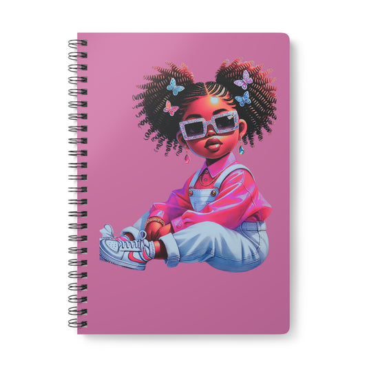 Chic Girl Wirobound Notebook, Cute Journal, A5 Sketchbook, Stationery Gift, Teen Gift, Personal Diary, School Supplies
