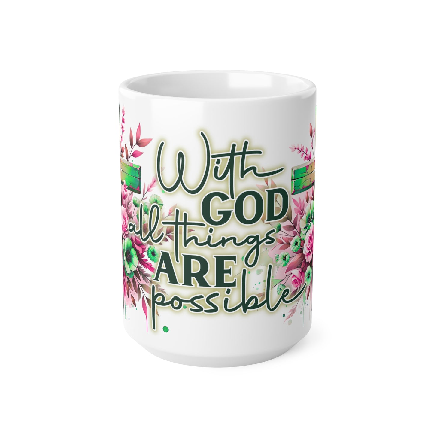 Faith-Inspired Ceramic Coffee Cups with Floral Design, Motivational Mug, Religious Gift, Inspirational Drinkware, Mug for Christians, [...]