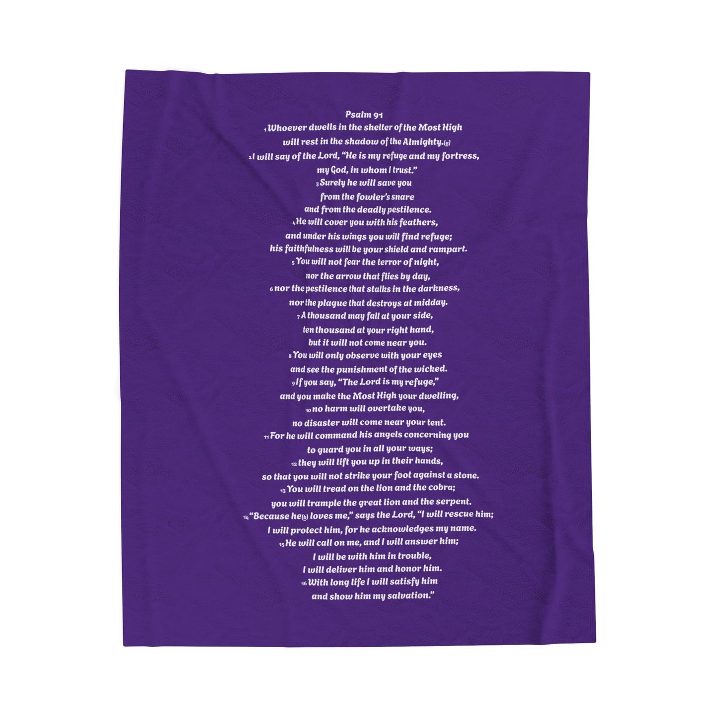PSALM 91 Cozy Velveteen Plush Blanket for Comfort and Serenity | Warm Throw Gift, Home Decor, Self-Care, Spiritual, Unique Quotes