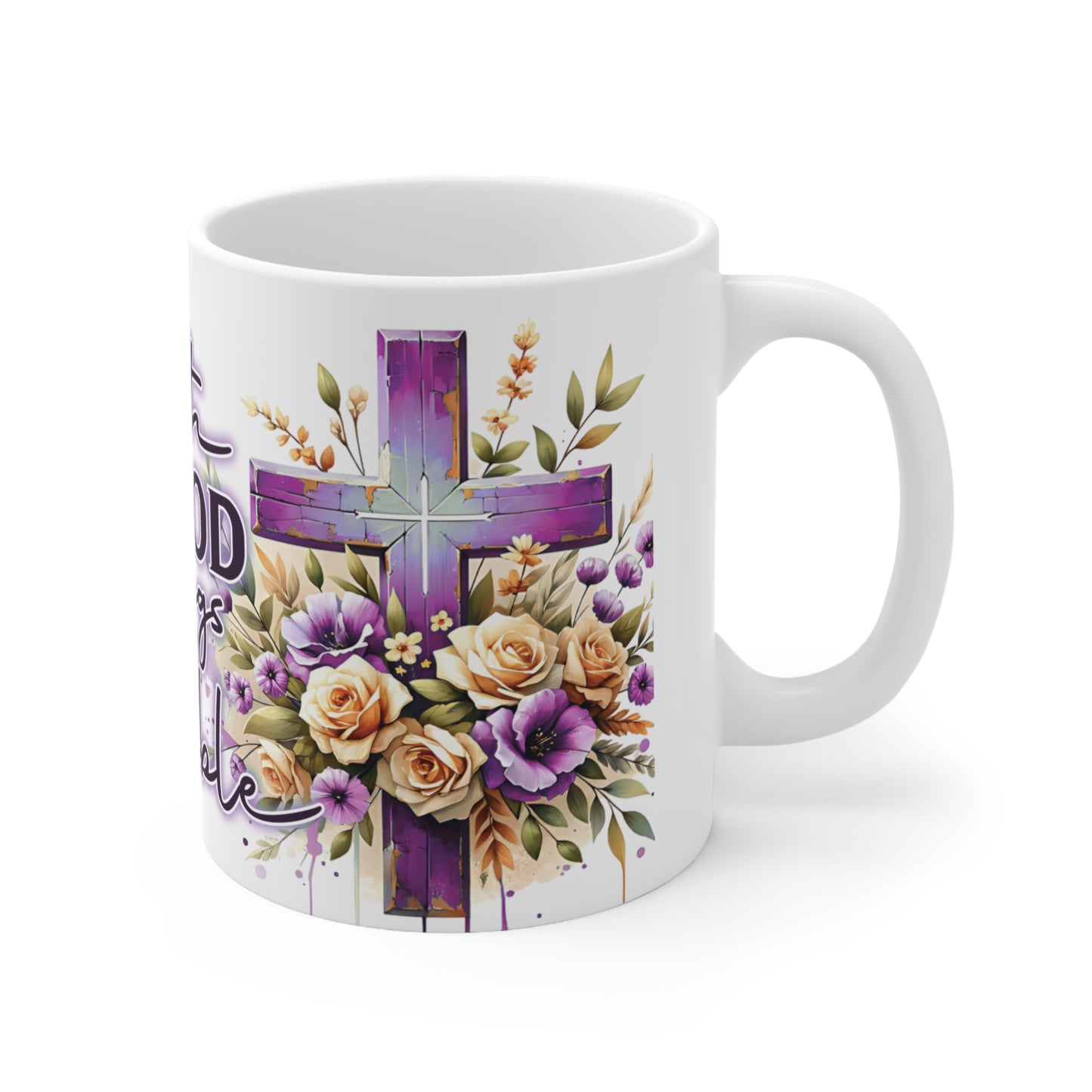 Faith-Inspired Ceramic Coffee Mug - 11oz & 15oz, With God All Things Are Possible, Inspirational Gift for Believers, Surround Yourself [...]