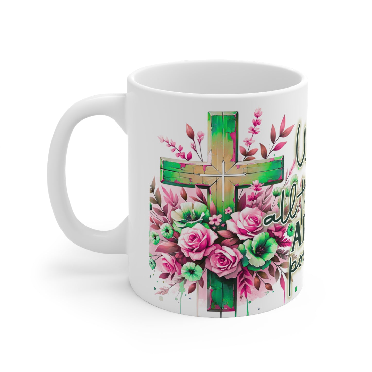 Faith-Inspired Ceramic Coffee Cups with Floral Design, Motivational Mug, Religious Gift, Inspirational Drinkware, Mug for Christians, [...]