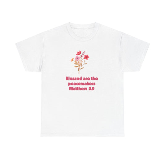 Blessed Peacemakers T-Shirt, Inspirational Faith Tee, Christian Gift, Positive Vibe Shirt, Matthew 5:9